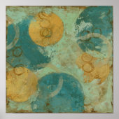 Blauwe en gele cirkels poster (Voorkant)