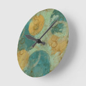 Blauwe en gele cirkels ronde klok (Hoek)