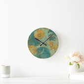 Blauwe en gele cirkels ronde klok (Huis)