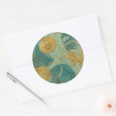 Blauwe en gele cirkels ronde sticker (Envelop)