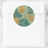 Blauwe en gele cirkels ronde sticker (Tas)