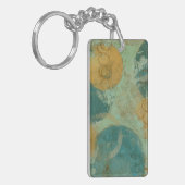 Blauwe en gele cirkels sleutelhanger (Voorkant Links)