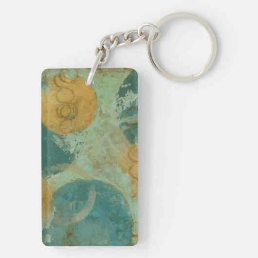 Blauwe en gele cirkels sleutelhanger (achterkant)