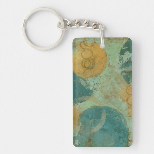 Blauwe en gele cirkels sleutelhanger (Voorkant)