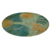 Blauwe en gele cirkels snijplank (Hoek)