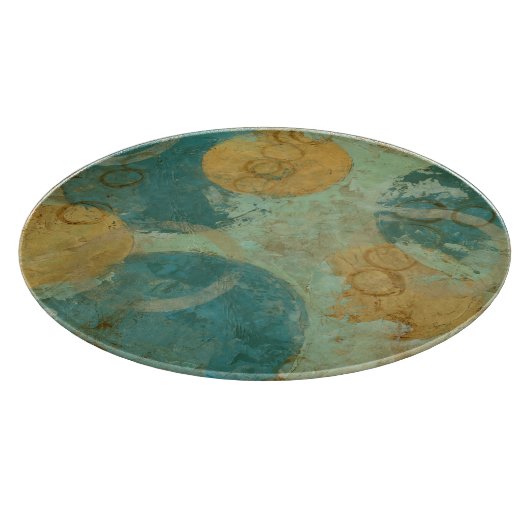 Blauwe en gele cirkels snijplank (Hoek)