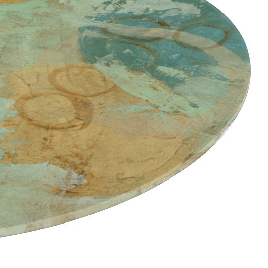 Blauwe en gele cirkels snijplank (Hoek)