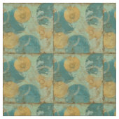 Blauwe en gele cirkels stof (Swatch)