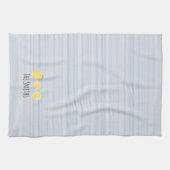 Blauwe en gele citroen keukenhanddoek (Horizontaal)