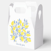 Blauwe en gele citroen wijnstokken bruiloft gunst bedankdoosjes (Geopend)