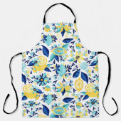 Blauwe en gele citroenen schort (Voorkant)
