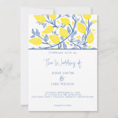 Blauwe en gele  citroenwijnstokken kaart (Voorkant)