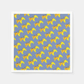 Blauwe en gele Dala Horses Servet (Voorkant)