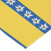 Blauwe en gele Edelweiss Floral Korte Tafelloper (Hoek)