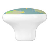 Blauwe en gele Floral geaccentreerd Keramische Knop (Zijkant)