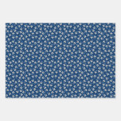 Blauwe en gele Floral Inpakpapier Vel (Voorkant 2)