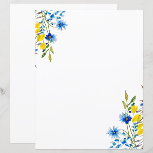 Blauwe en gele floranje (Voorkant / Achterkant)