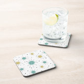 Blauwe en gele Franciscan Starburst Mid Century Bier Onderzetter (Rechterzijde)