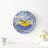 Blauwe en gele Franse keukenklok Grote Klok (Huis)