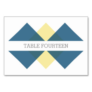 Blauwe en gele Geometrische drietafel Kaart