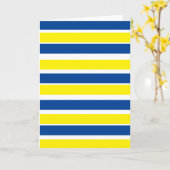 Blauwe en Gele Gestreepte Kaart! Spatie binnen! Kaart (Gele Bloem)