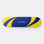 Blauwe en gele golvende lijnen persoonlijk skateboard (Horizontaal)