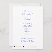 Blauwe en gele gradatiedop & tasseluitvindingen kaart (Achterkant)