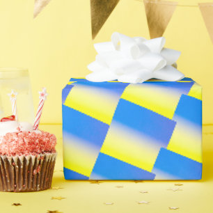 Blauwe en gele gradiënt Oekraïne geïnspireerd tege Cadeaupapier