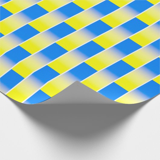 Blauwe en gele gradiënt Oekraïne geïnspireerd zond Cadeaupapier (Hoek)