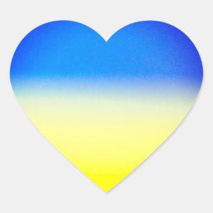 Blauwe en gele gradiënt Vrede Oekraïne Inspiratie Hart Sticker
