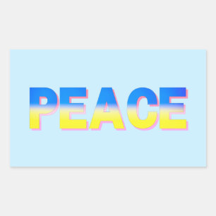 Blauwe en gele gradiënt Vrede Oekraïne Inspiratie Rechthoekige Sticker