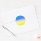 Blauwe en gele gradiënt Vrede Oekraïne Inspiratie Ronde Sticker (Envelop)