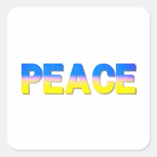 Blauwe en gele gradiënt Vrede Oekraïne Inspiratie Vierkante Sticker