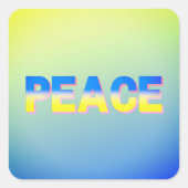 Blauwe en gele gradiënt Vrede Oekraïne Inspiratie Vierkante Sticker (Voorkant)