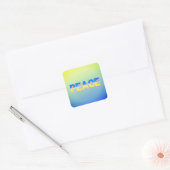 Blauwe en gele gradiënt Vrede Oekraïne Inspiratie Vierkante Sticker (Envelop)