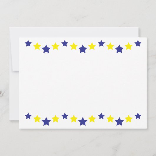 Blauwe en gele GraduPartij nodigt uit Kaart (Achterkant)