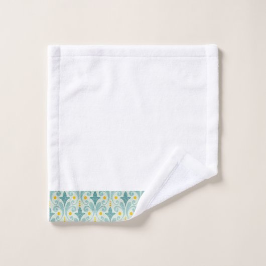 Blauwe en gele handdoekset bad handdoek (Wasdoekje)