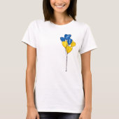 Blauwe en gele hartvormige ballonnen. Oekraïne T-shirt (Voorkant)