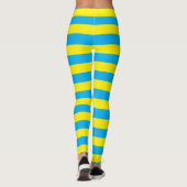 Blauwe en gele horizontale strepen leggings (Achterkant)