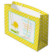 Blauwe en gele jongen Kekker Dank je Groot Cadeauzakje (Achterkant Gekanteld)