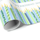 Blauwe en gele kaarsboys Birthday Cadeaupapier (Rol Hoek)