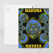 Blauwe en gele Kaleidoscoop Art Print Briefkaart (Voorkant / Achterkant)