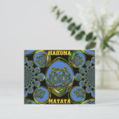 Blauwe en gele Kaleidoscoop Art Print Briefkaart (Staand voorkant)