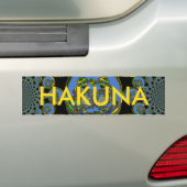 Blauwe en gele Kaleidoscoop Art Print Bumpersticker (Op auto)