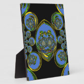 Blauwe en gele Kaleidoscoop Art Print Fotoplaat (Zijkant)