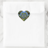 Blauwe en gele Kaleidoscoop Art Print Hart Sticker (Tas)