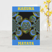 Blauwe en gele Kaleidoscoop Art Print Kaart (Gele Bloem)