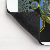 Blauwe en gele Kaleidoscoop Art Print Muismat (Hoek)