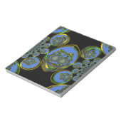 Blauwe en gele Kaleidoscoop Art Print Notitieblok (Linkerzijde)