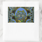 Blauwe en gele Kaleidoscoop Art Print Rechthoekige Sticker (Tas)